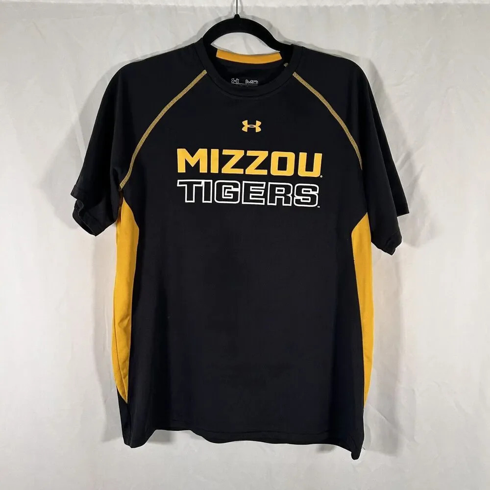 Missouri Tigers Under Armour Shirt Men's Medium Black Short Sleeve Crewneck